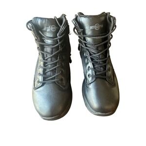 Interceptor Tactical Combat Boots Men's 7.5 Black Side Zip Leather Work Duty